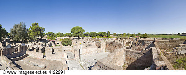 Thermen mit Mosaikfußboden in der Ausgrabung in Ostia Antica Rom Italien