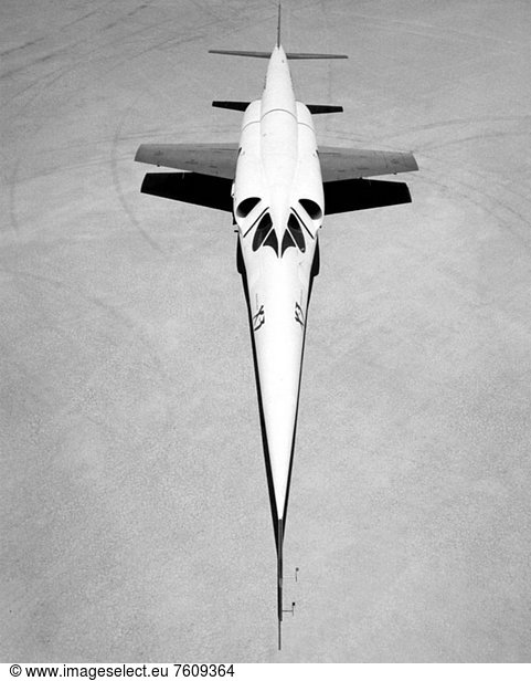 This NACA High_Speed Flight Station photograph shows a front_view of the X_3 Stiletto research aircraft. The X_3 Stiletto was a single_place jet aircraft with a slender fuselage and a long tapered nose  manufactured by the Douglas Aircraft Company. The X_3´s primary mission was to investigate the design features of an aircraft suitable for sustained supersonic speeds  which included the first use of titanium in major airframe components. It was delivered to the NACA High_Speed Flight Station in August of 1954 after some Douglas and Air Force evaluation testing.