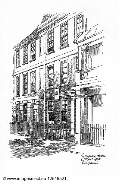 Thomas Carlyles house  24 Cheyne Row  Chelsea  London  1912.Artist: Frederick Adcock