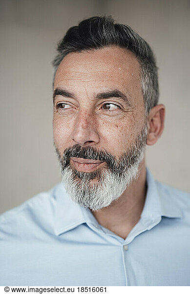 Thoughtful businessman with gray beard