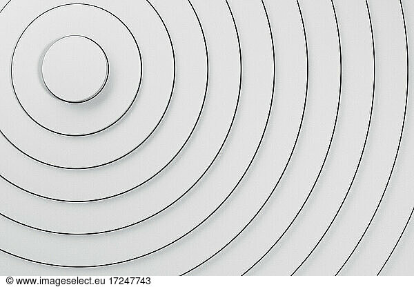 Three dimensional background of white overlapping rings