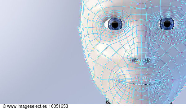 Three dimensional render of android head