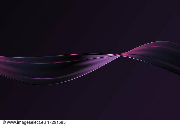 Three dimensional render of dark purple twisted shape