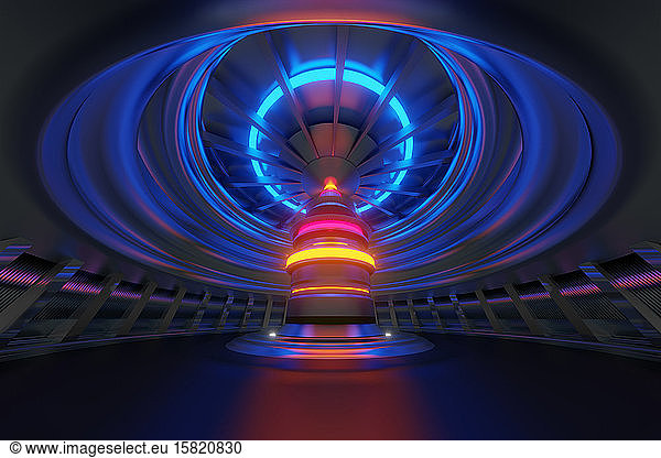 Three dimensional render of futuristic reactor
