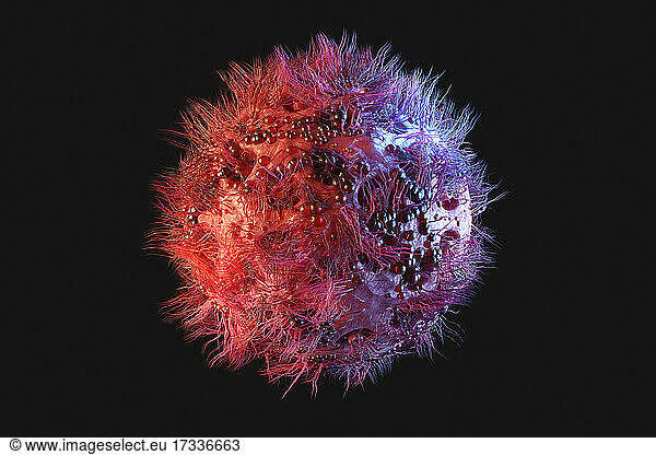 Three dimensional render of HIV virus