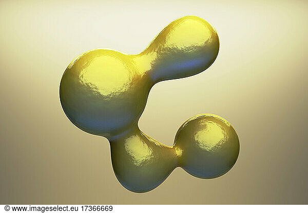 Three dimensional render of mitosis of yellow colored cells
