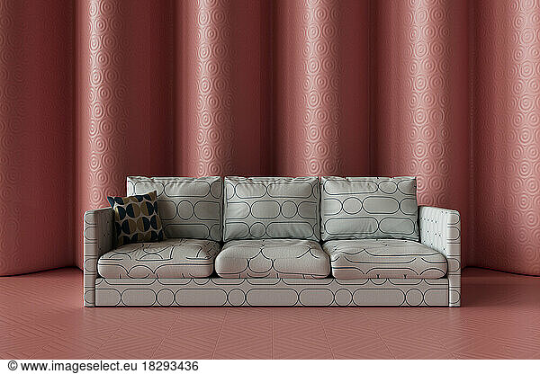 Three dimensional render of white sofa