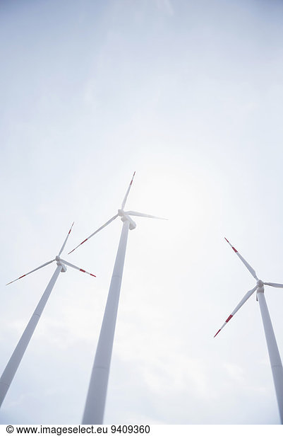 Three wind turbines energy electricity