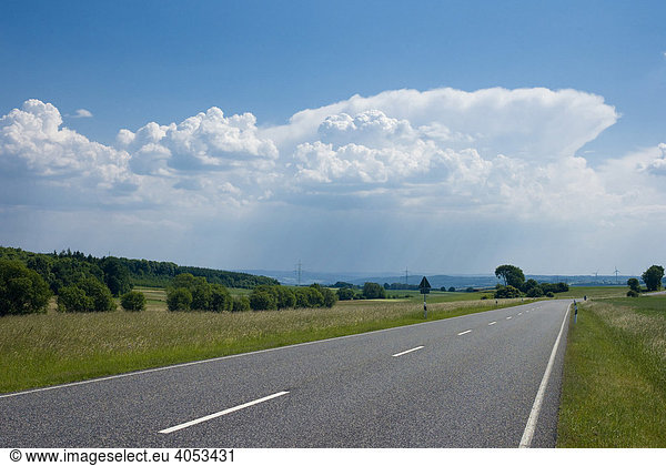 Thundercloud in hot summer weather  Germany  Europe
