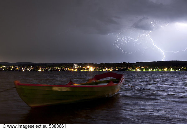 Thunderstorm over Allensbach on Lake Constance  Konstanz district  Baden-Wuerttemberg  Germany  Europe  PublicGround