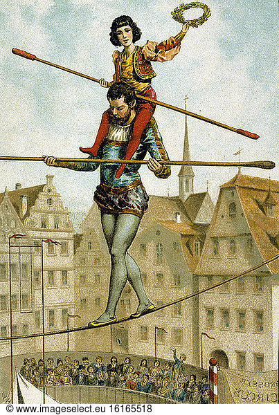 Tightrope Dancer / Lithograph / c. 1880