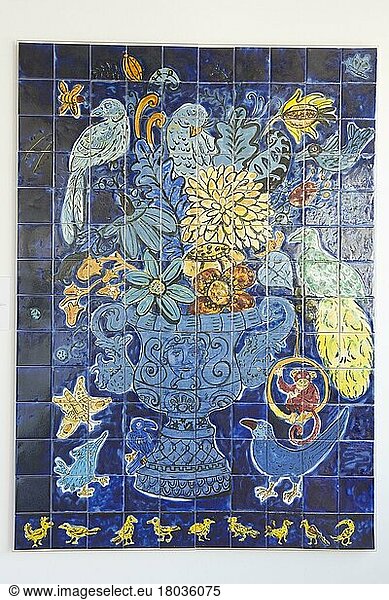 Tile paintings in the Tile Museum  Lisbon  Portugal  Europe