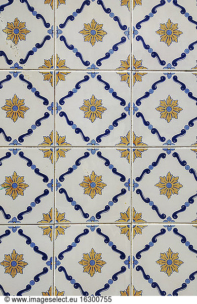 Tiles with floral pattern
