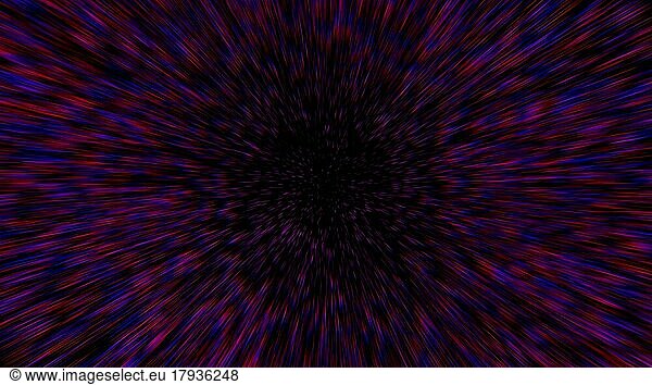Time Warp  Reisen in dunklen unbekannten Raum  3d Rendering Computer generierten Hintergrund