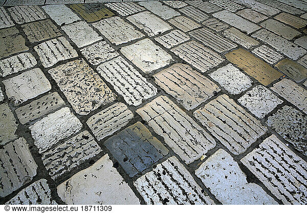 Time-worn cobbles in PorevÑ¬ç  a coastal town on Croatia's Istria Peninsula
