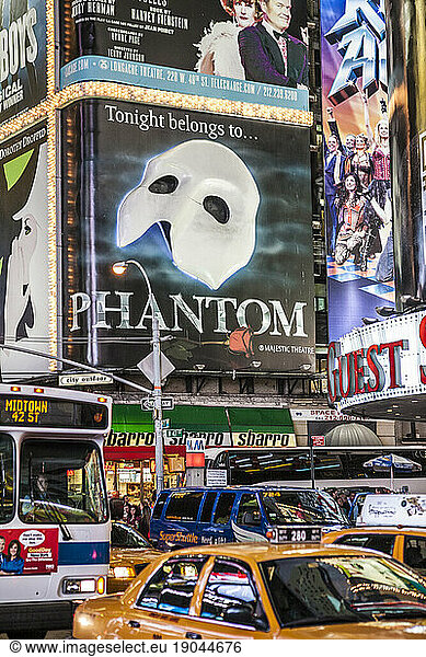 Times Square at Night with Phantom Billboard