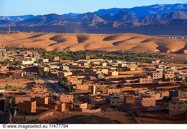 Tinerhir  Tineghir  Tinghi  Todra valley  Todra Gorges  Oasis  landscape  Old Kasbah  Morocco  North Africa.
