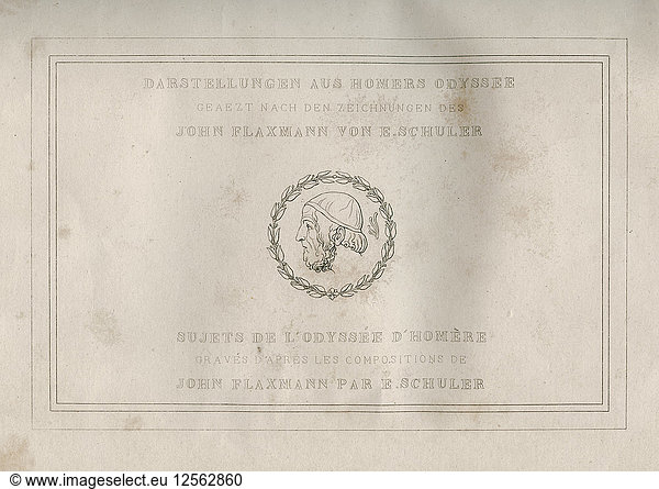 Titelblatt von Homers Odyssee  um 1833. Künstler: Unbekannt