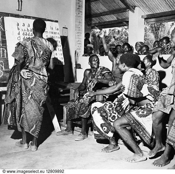 TOGO: EDUCATION. An adult literacy class in Tchekpo  Togo. Photograph  c1965.