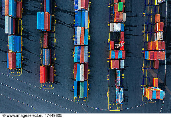 Top View Of Shipping Containers