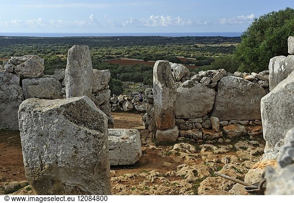 Torre d'en Galmes a Talayotic site on the island of Menorca,  Balearic Islands,  Spain,  Europe.