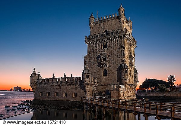 Torre de Belém  Sonnenuntergang  Lissabon  Portugal  Europa
