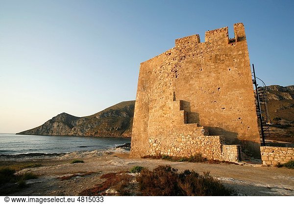 Torre de Cope s XVI situated to the east of Cabo Cope  built as a coastal defense in the attack of the Berbers  came to have a garrison of 50 men Is listed as of cultural interest Cabo Cope  Murcia  Spain