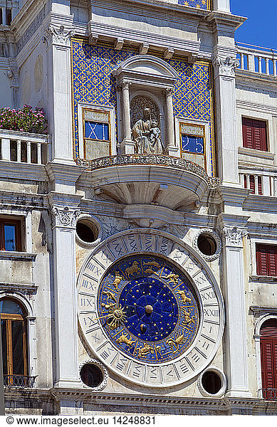 Torre dell´orologio tower Piazza San Marco square Venice  Veneto  Italy  Europe