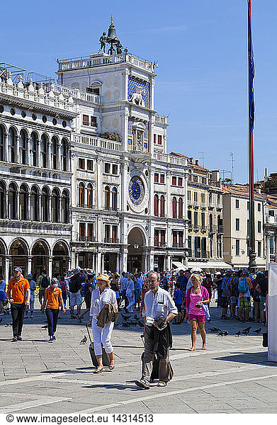 Torre dell´orologio tower  Piazza San Marco square Venice  Veneto  Italy  Europe