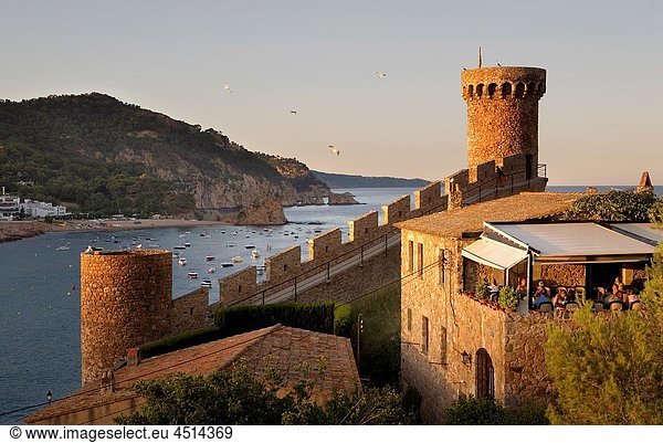 Tossa de Mar Walls of old city Vila Vella Costa Brava Girona province Catalonia Spain