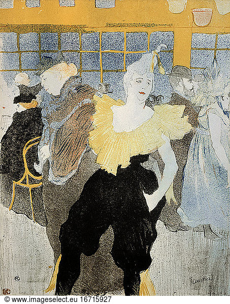 Toulouse-Lautrec  Henri de 1864–1901. “The Clownesse Cha-u-kao . Colour lithograph.
Dresden  Staatliches Kupferstichkabinett.