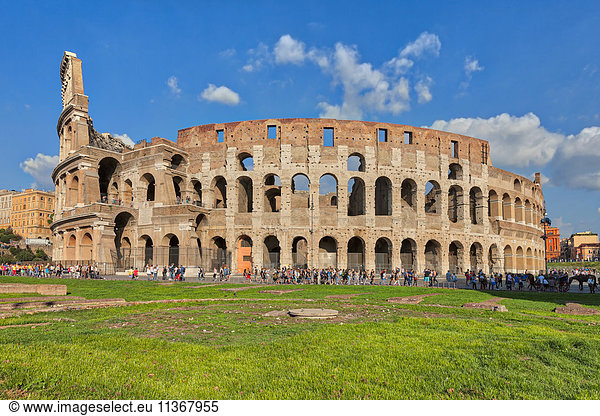 Tourists at Colosseum  Rome  Italy