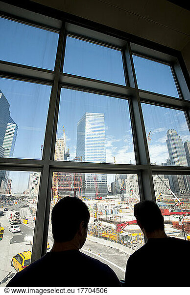 Tourists In The World Trade Center Building Site  Manhattan  New York  Usa