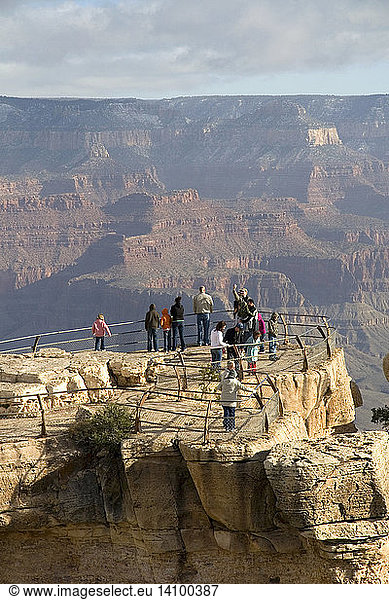 Tourists View the South Rim of the Grand Canyon