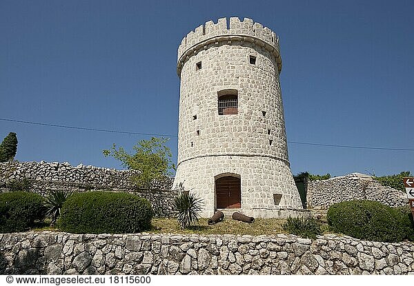 Tower  Cres  Island of Cres  Istria  Croatia  Europe