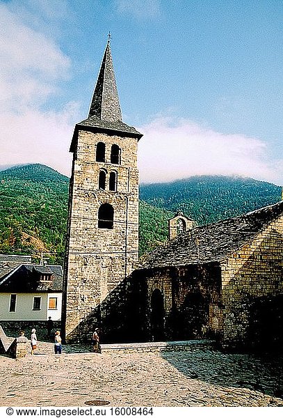 Tower of the church. Bossost  Lerida province  Catalonia  Spain.