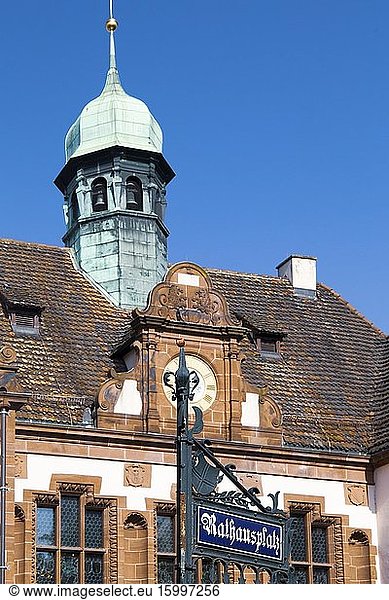 Town hall square in Freiburg im Breisgau  Germany.