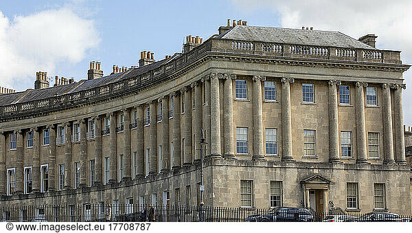 Townhouses of the Royal Crescent in Bath  England; Bath  Somerset  England
