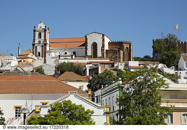 Townscape with cathedral  Silves  Algarve  Portugal