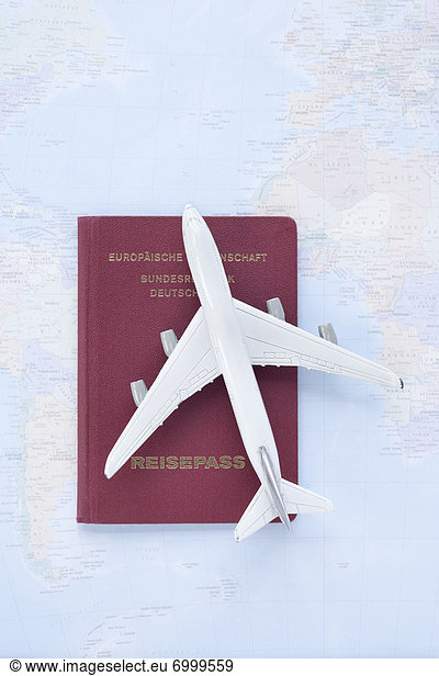 Toy Plane  Passport and Map