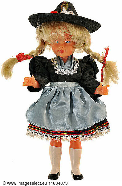 toys  dolls  doll with Bavarian costume  Germany  circa 1970