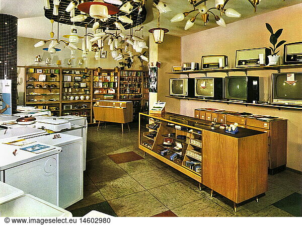trade  shops  television shop  Germany  1960