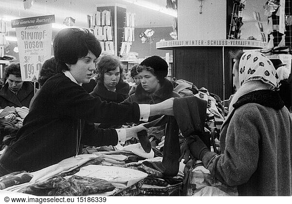 trade  stores  department stores  department store  winter sale  1960s