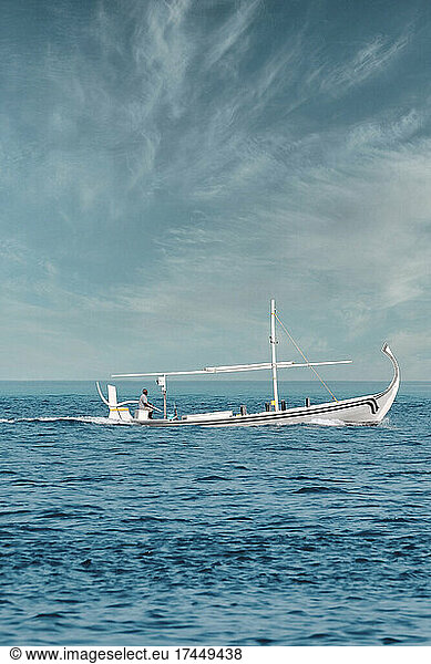 Traditional boat in Indian Ocean  Maldives