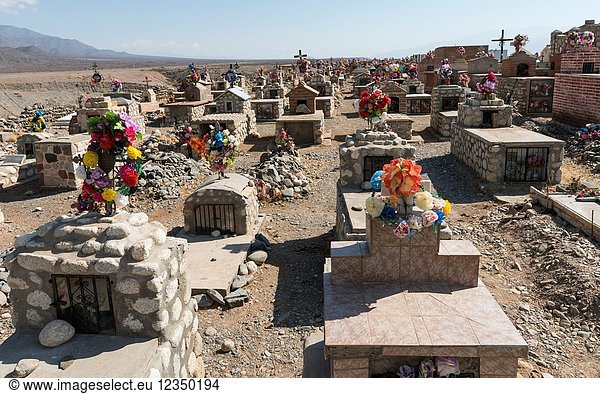 Traditional cemetery. Small town Cachi in the region Valles Calchaquies  province Salta. South America  Argentina  November.