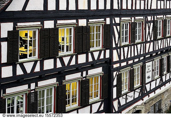 Traditional German half-timbered house  Marktplatz  historic part of Schw?bisch Hall  Schw?bisch Hall  Baden-W?rttemberg  Germany  Europe