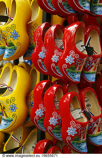 traditional wooden shoes  Amsterdam  Holland.