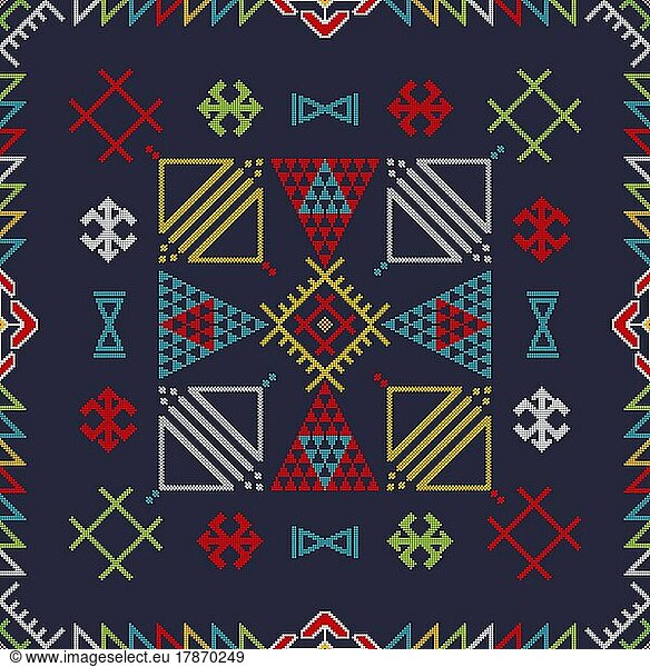 Traditionelle Berber Stickerei nahtlose Muster  Vektor-Illustration