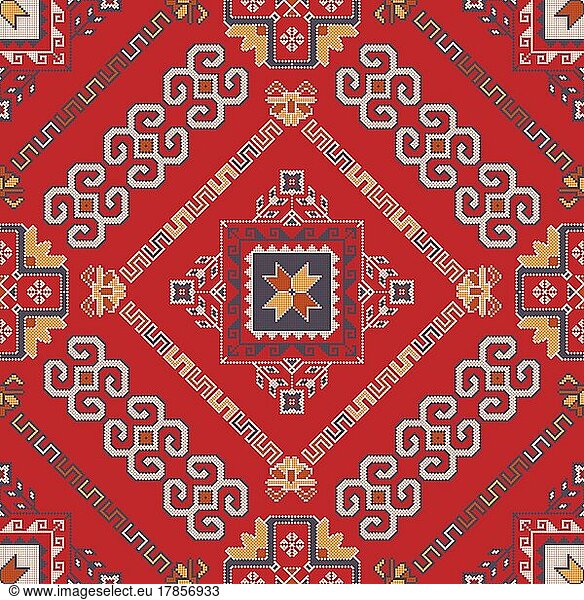 Traditionelle georgische Volkskunst Stickerei Vektor-Muster