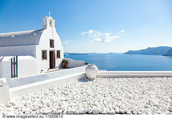 Traditionelle griechische Architektur in Oia  Santorin (Thira)  Kykladen  Griechische Inseln  Griechenland  Europa